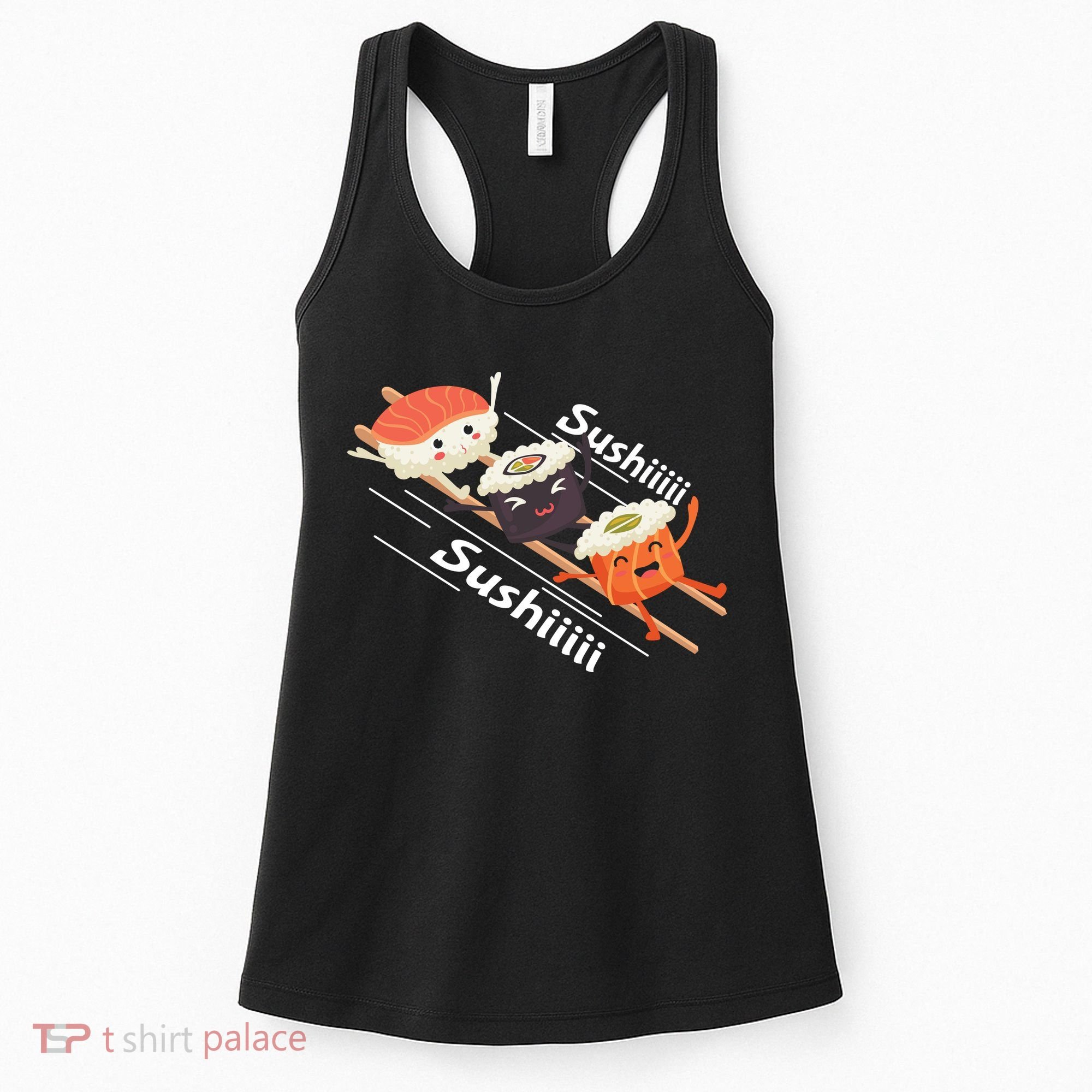 Sushi Sliding On Chopsticks Funny Graphic Plus Size Shirt For Girl Boy Unisex Women's Tank Top