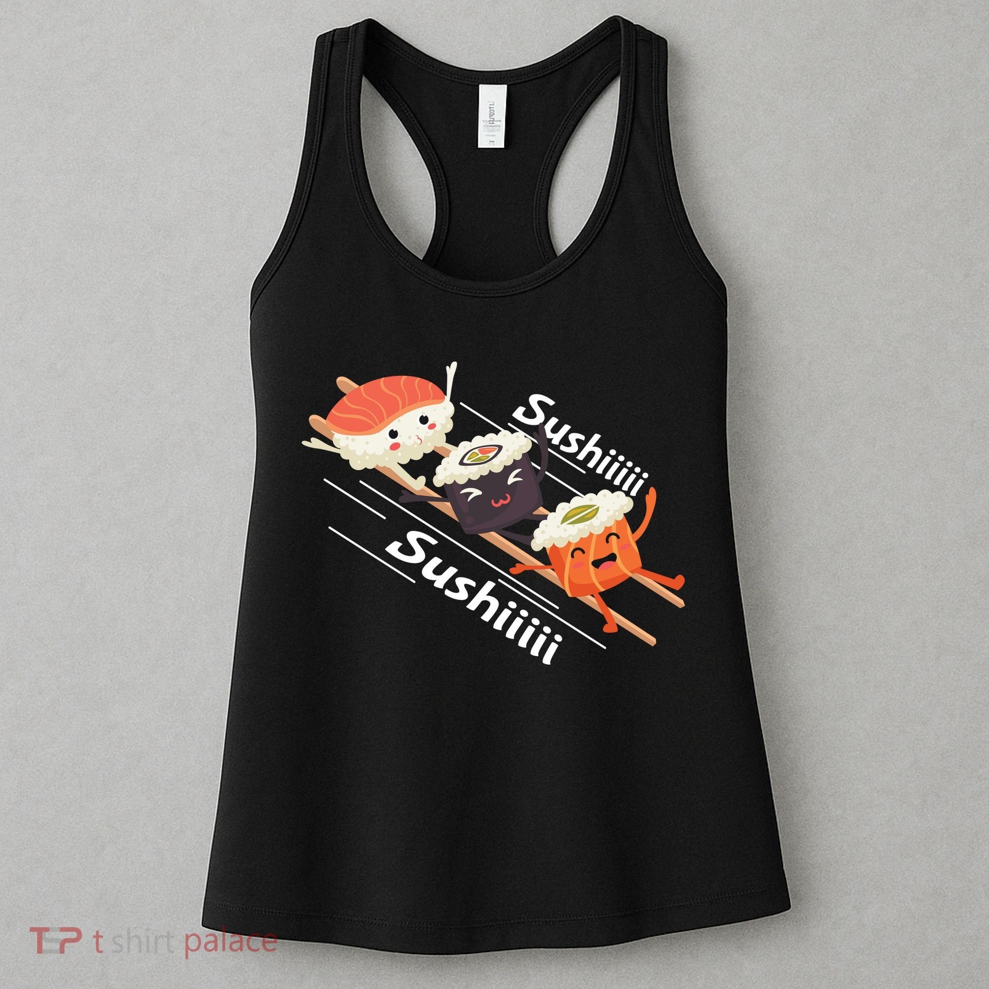 Sushi Sliding On Chopsticks Funny Graphic Plus Size Shirt For Girl Boy Unisex Women's Tank Top
