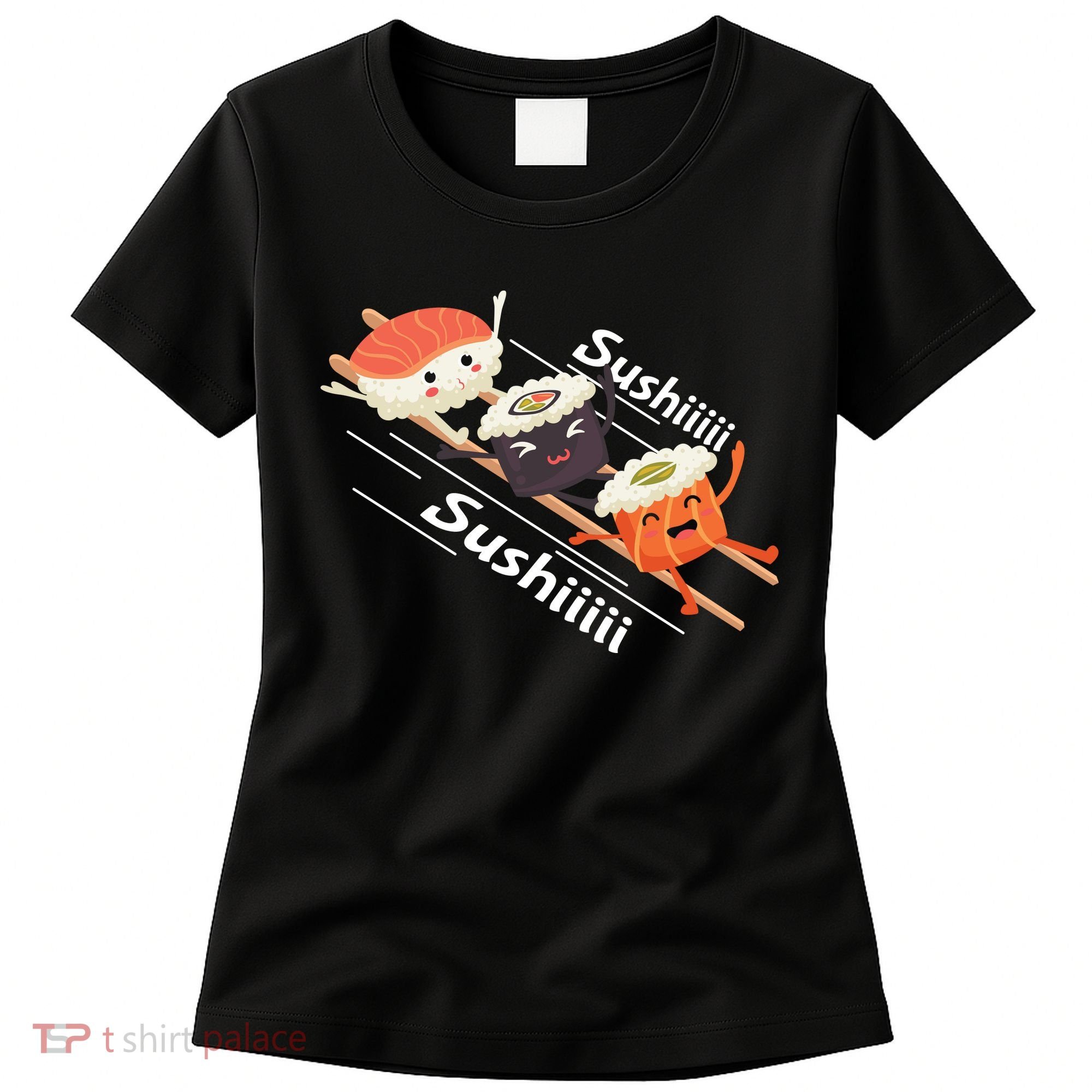 Sushi Sliding On Chopsticks Funny Graphic Plus Size Shirt For Girl Boy Unisex Women's T-Shirt