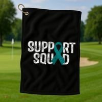 Support Squad Ovarian Cancer Awareness Gift Golf Towel thumb 1