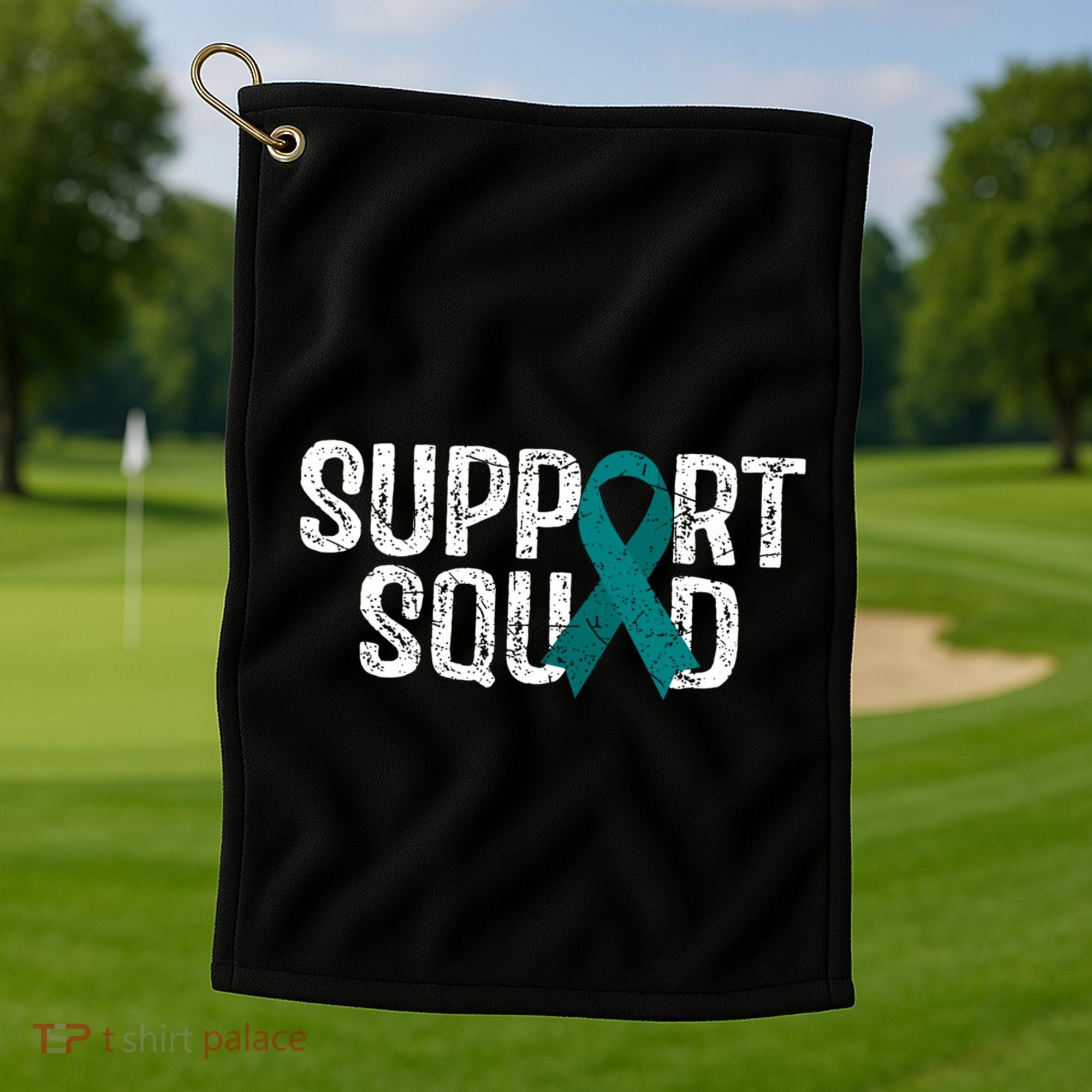 Support Squad Ovarian Cancer Awareness Gift Golf Towel