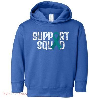 Support Squad Ovarian Cancer Awareness Gift Toddler Hoodie
