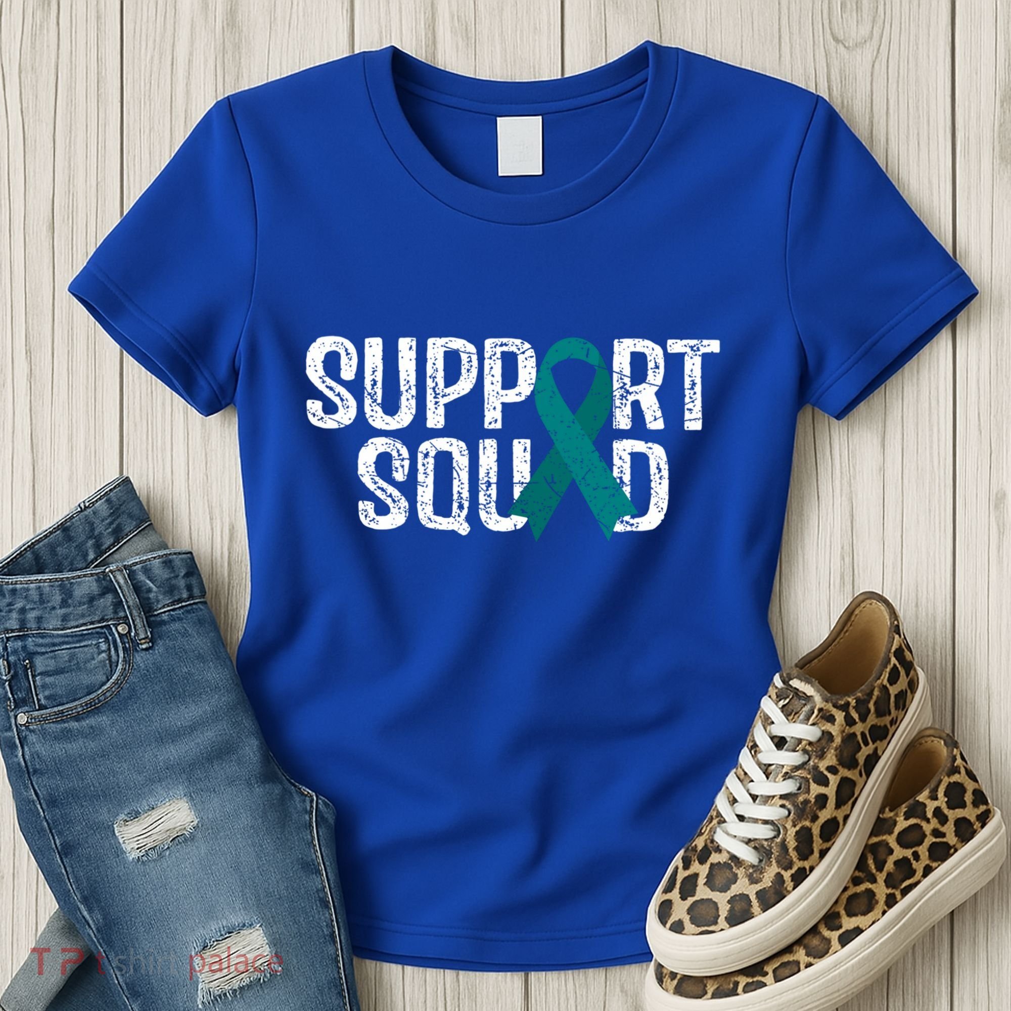 Support Squad Ovarian Cancer Awareness Gift Women's T-Shirt