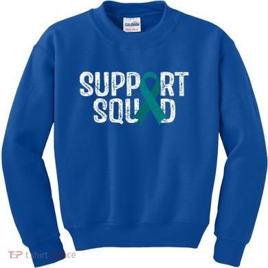 Support Squad Ovarian Cancer Awareness Gift Kids Sweatshirt