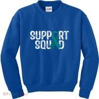 Support Squad Ovarian Cancer Awareness Gift Kids Sweatshirt thumb 0