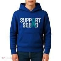 Support Squad Ovarian Cancer Awareness Gift Kids Hoodie thumb 4