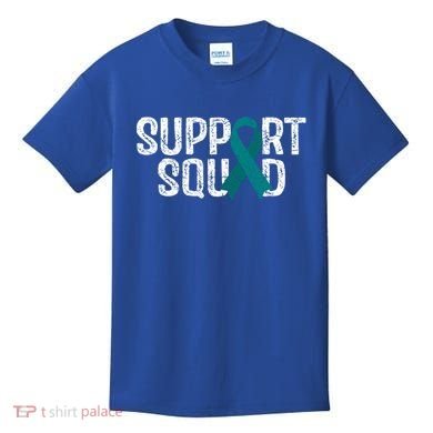 Support Squad Ovarian Cancer Awareness Gift Kids T-Shirt