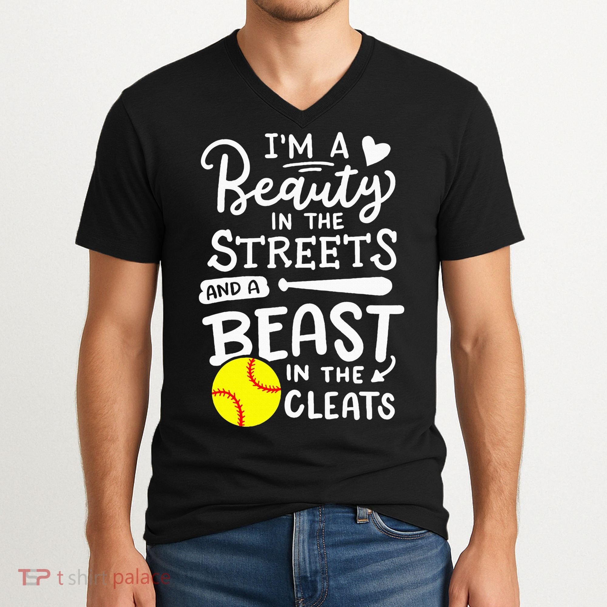 Softball Softball Player V-Neck T-Shirt