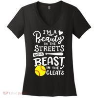 Softball Softball Player Women's V-Neck T-Shirt thumb 0