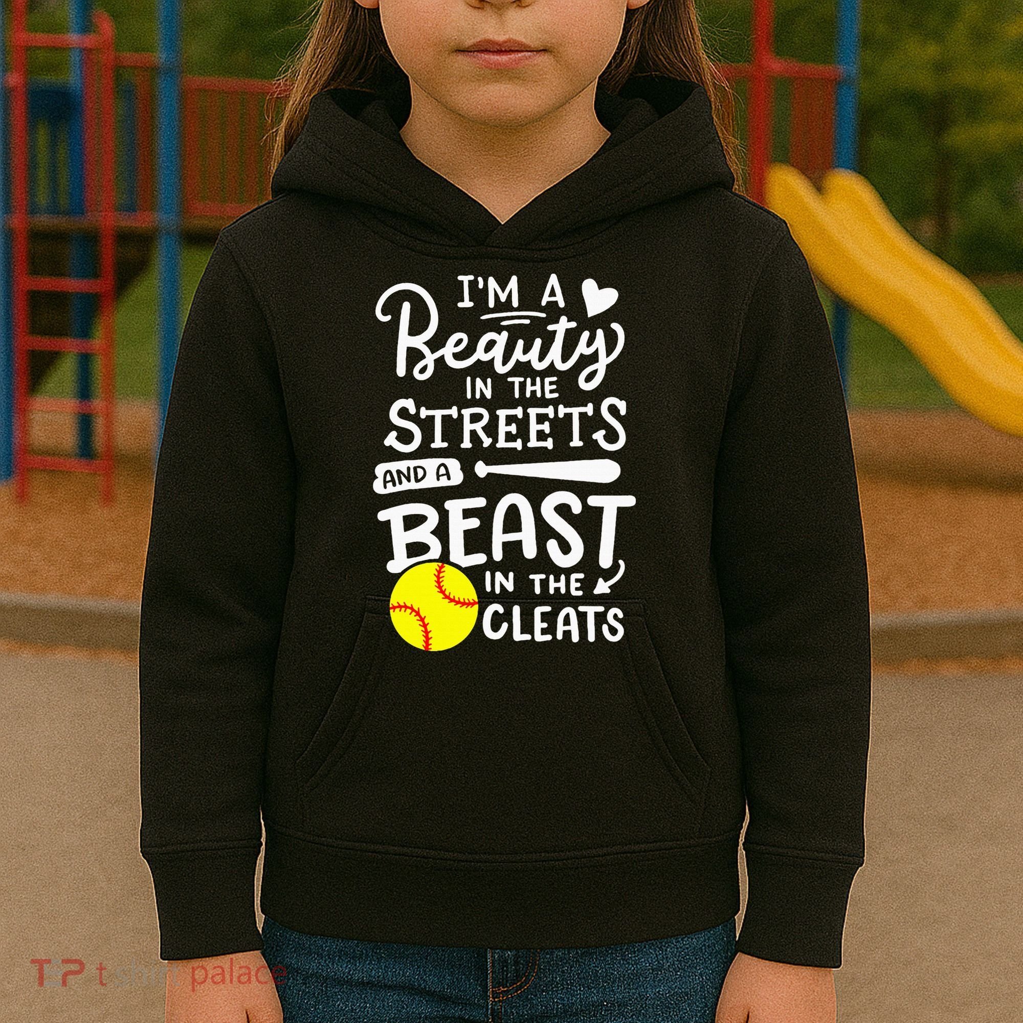 Softball Softball Player Kids Hoodie