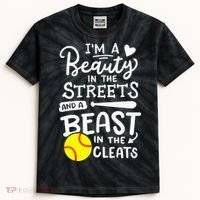 Softball Softball Player Kids Tie-Dye T-Shirt thumb 0
