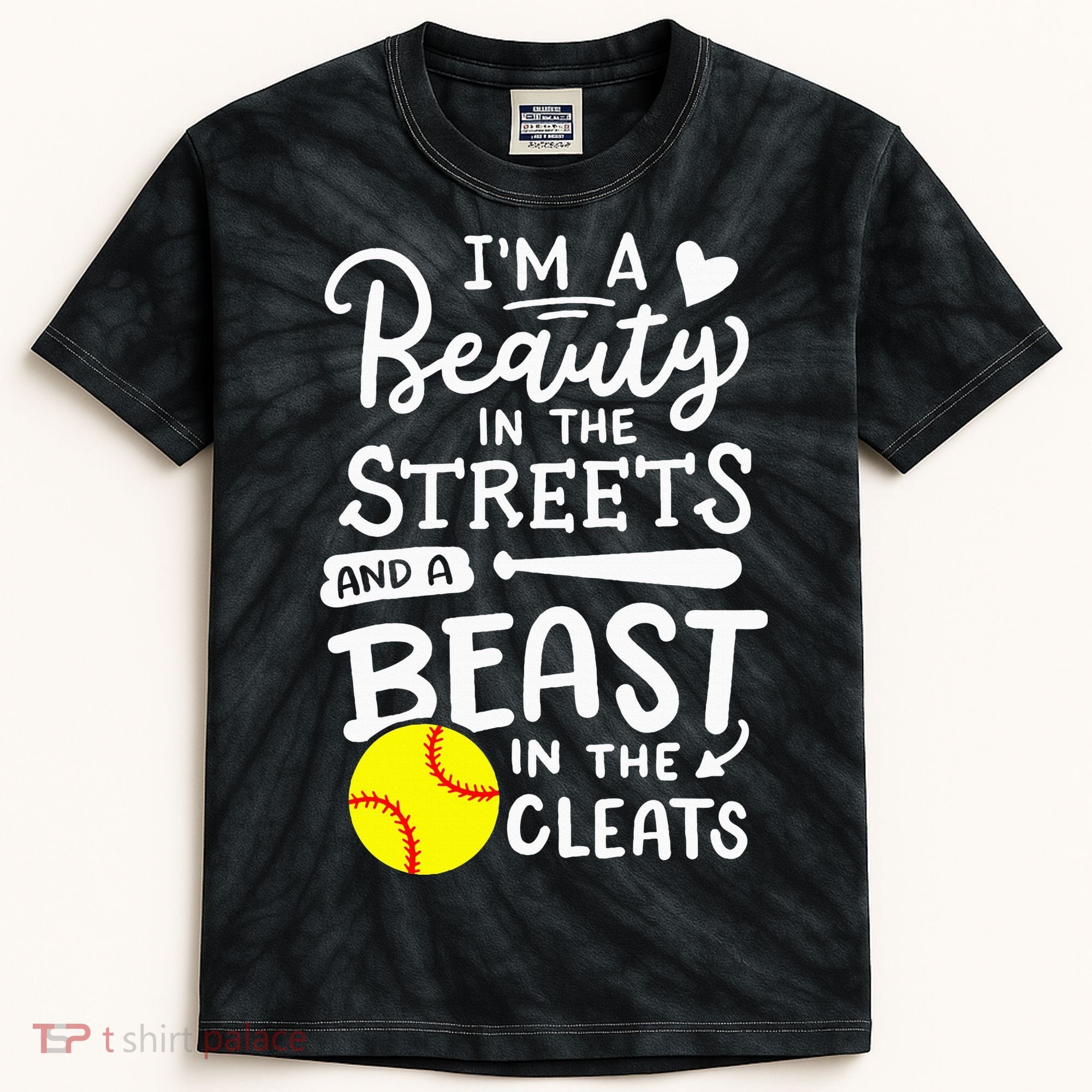 Softball Softball Player Kids Tie-Dye T-Shirt