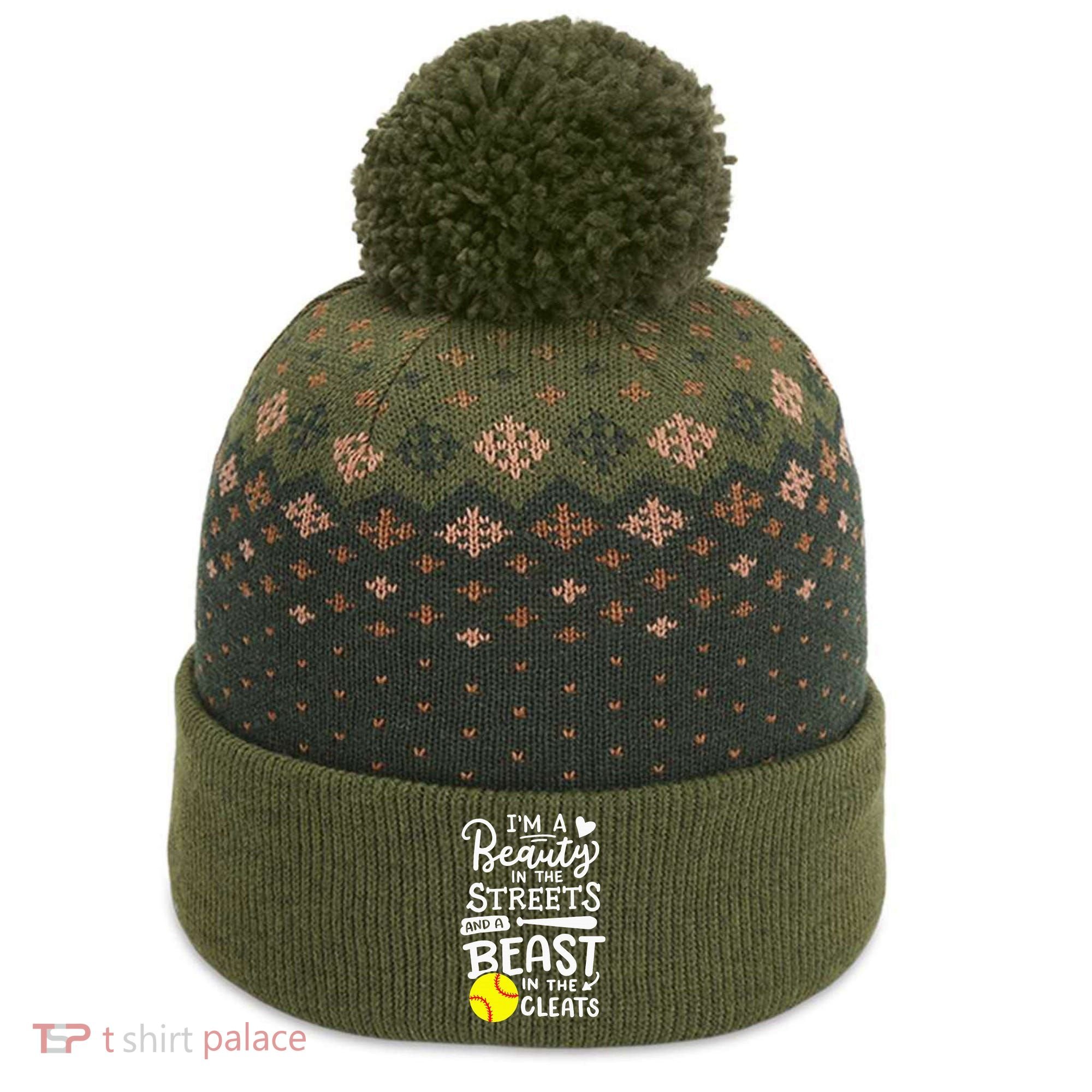 Softball Softball Player The Baniff Cuffed Pom Beanie