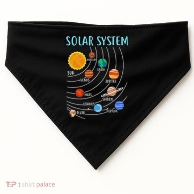 Solar System Planets Science Space Stem USA-Made Doggie Bandana