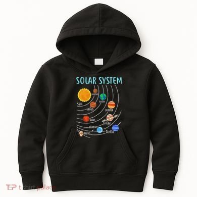 Solar System Planets Science Space Stem Kids Hoodie