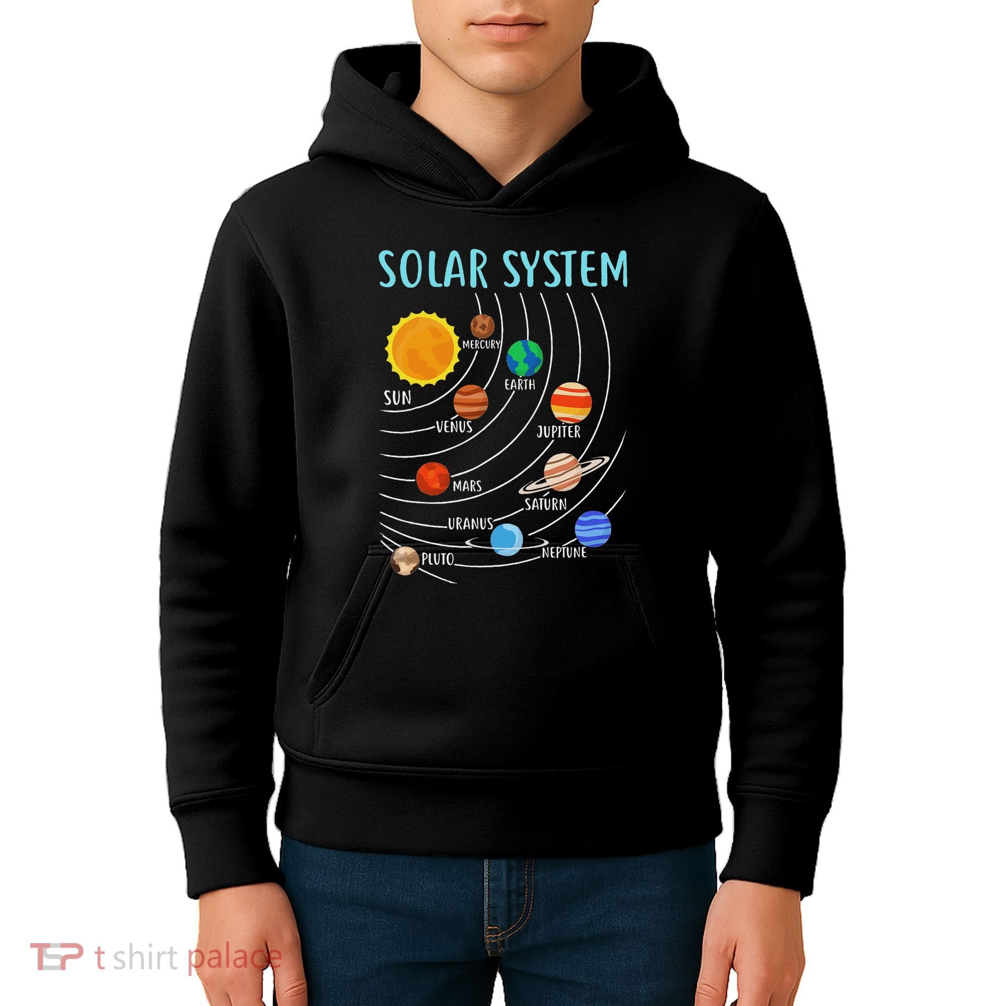 Solar System Planets Science Space Stem Kids Hoodie
