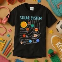 Solar System Planets Science Space Stem Kids T-Shirt thumb 3