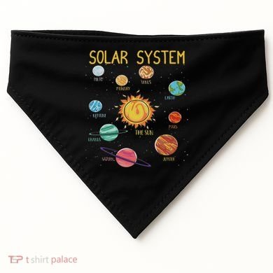 Solar System Planets Science Space Stem USA-Made Doggie Bandana
