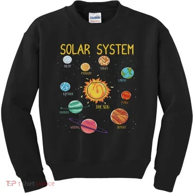 Solar System Planets Science Space Stem Kids Sweatshirt