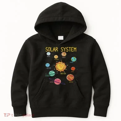 Solar System Planets Science Space Stem Kids Hoodie