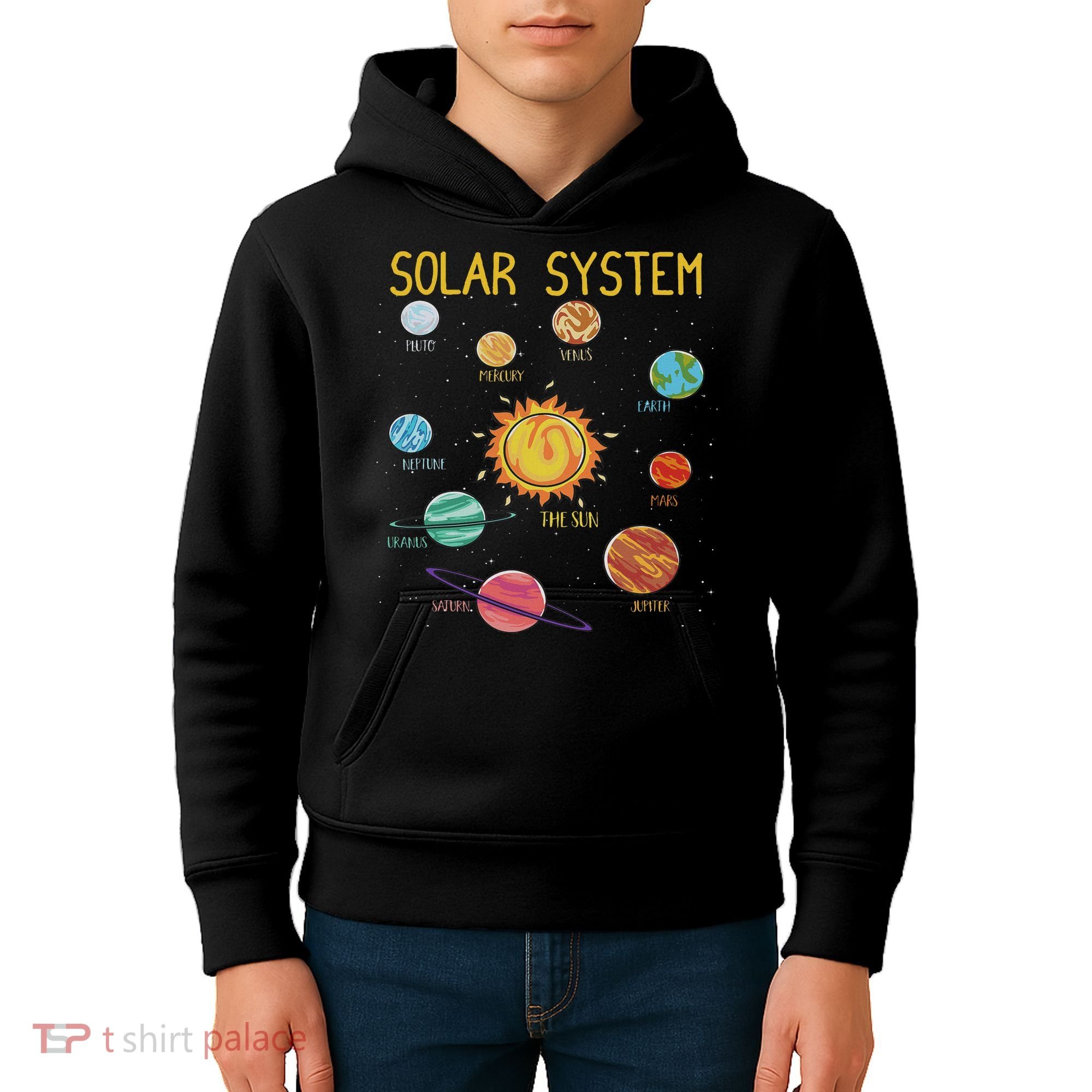 Solar System Planets Science Space Stem Kids Hoodie