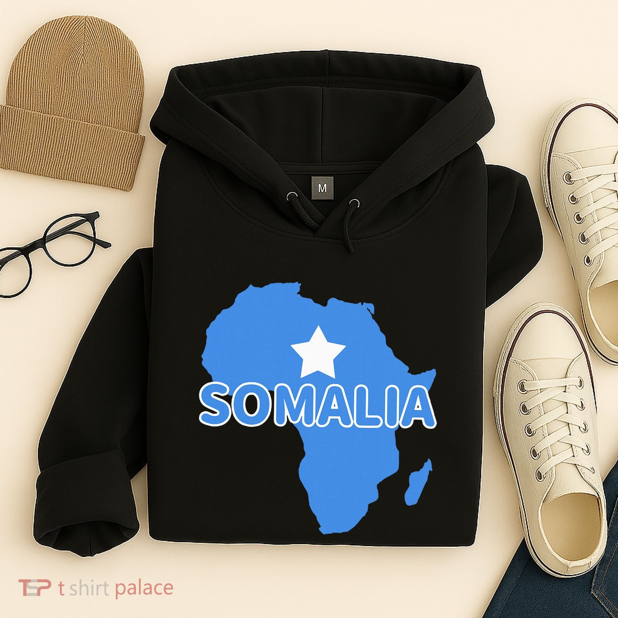 Somalia Somali Pride Flag Map Africa Print Hoodie