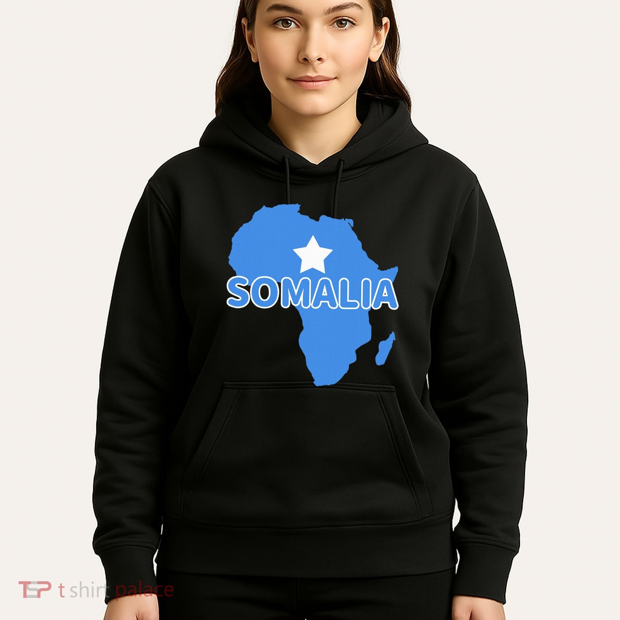 Somalia Somali Pride Flag Map Africa Print Hoodie