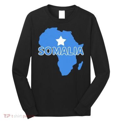 Somalia Somali Pride Flag Map Africa Print Long Sleeve Shirt