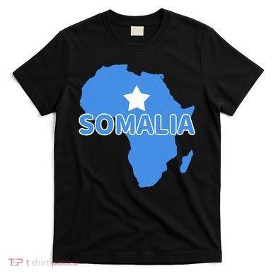 Somalia Somali Pride Flag Map Africa Print T-Shirt
