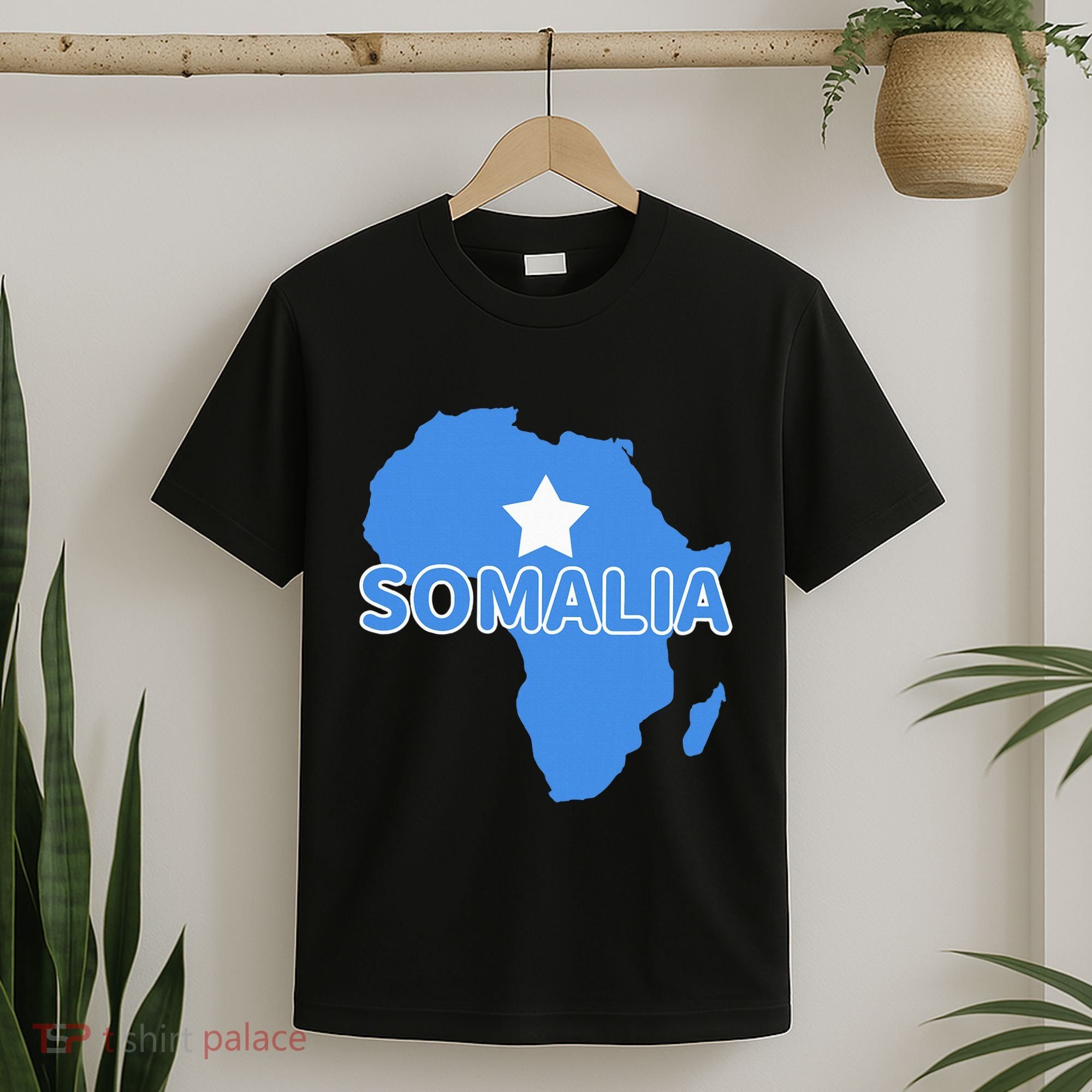 Somalia Somali Pride Flag Map Africa Print T-Shirt