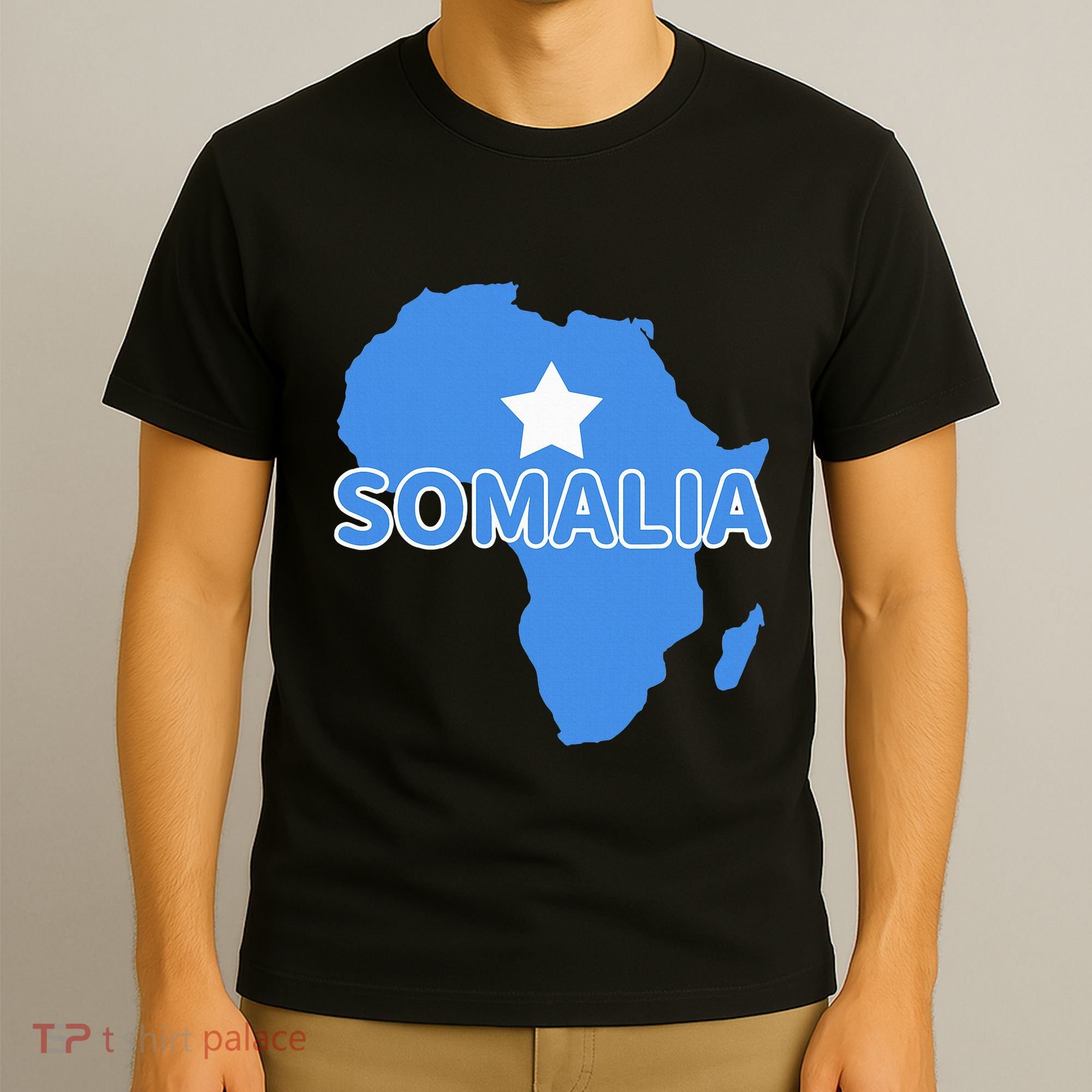 Somalia Somali Pride Flag Map Africa Print T-Shirt