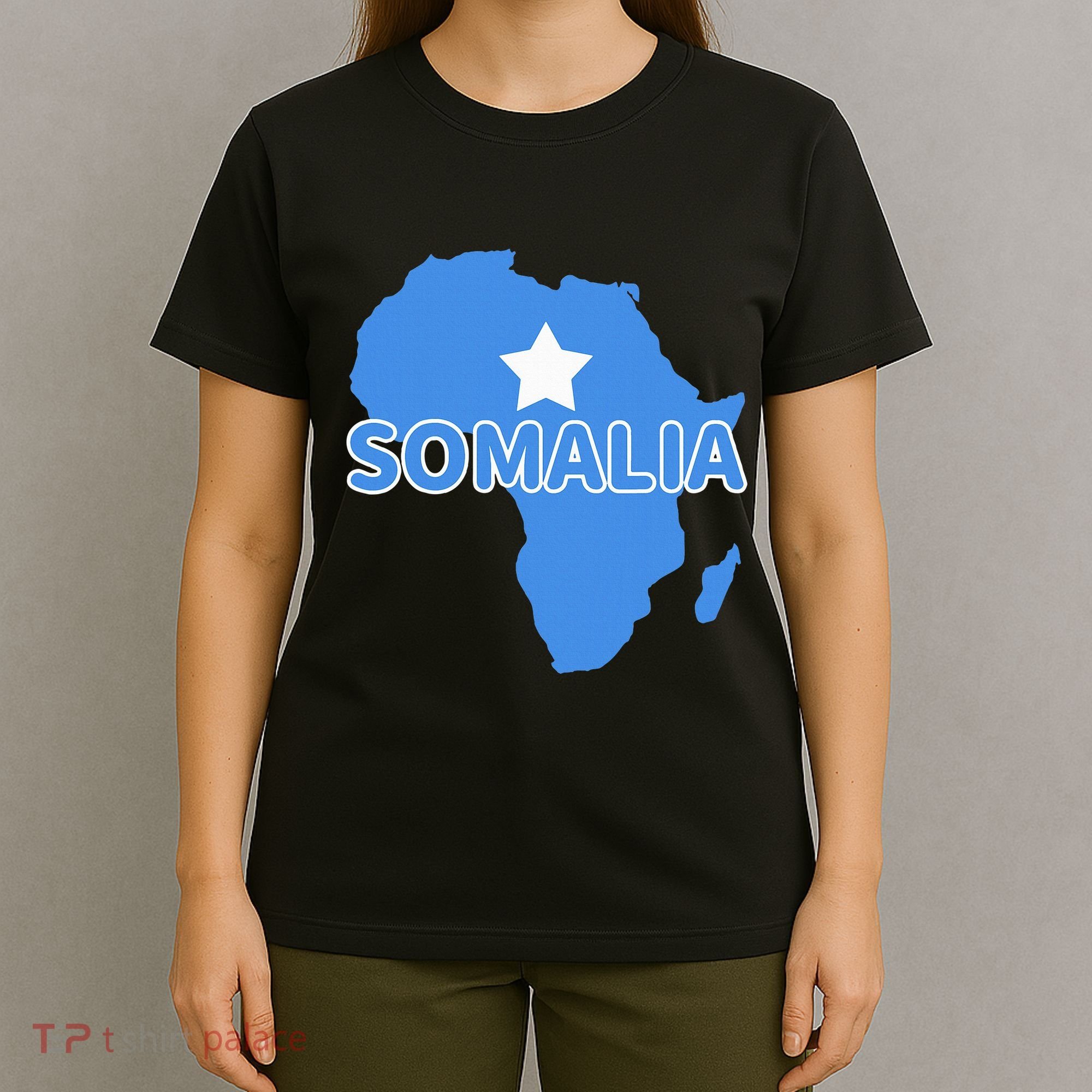 Somalia Somali Pride Flag Map Africa Print T-Shirt