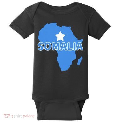 Somalia Somali Pride Flag Map Africa Print Baby Bodysuit
