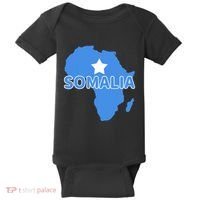 Somalia Somali Pride Flag Map Africa Print Baby Bodysuit thumb 0