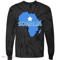 Somalia Somali Pride Flag Map Africa Print Tie-Dye Long Sleeve Shirt thumb 0