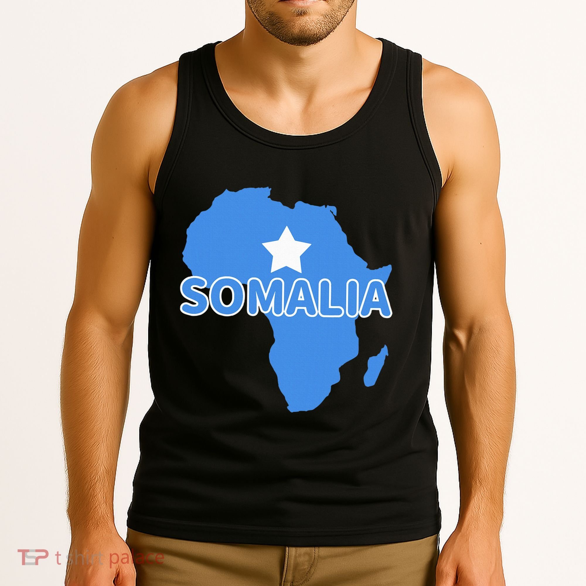 Somalia Somali Pride Flag Map Africa Print Tank Top
