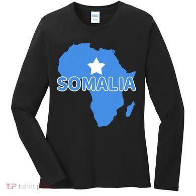 Somalia Somali Pride Flag Map Africa Print Women's Long Sleeve Shirt