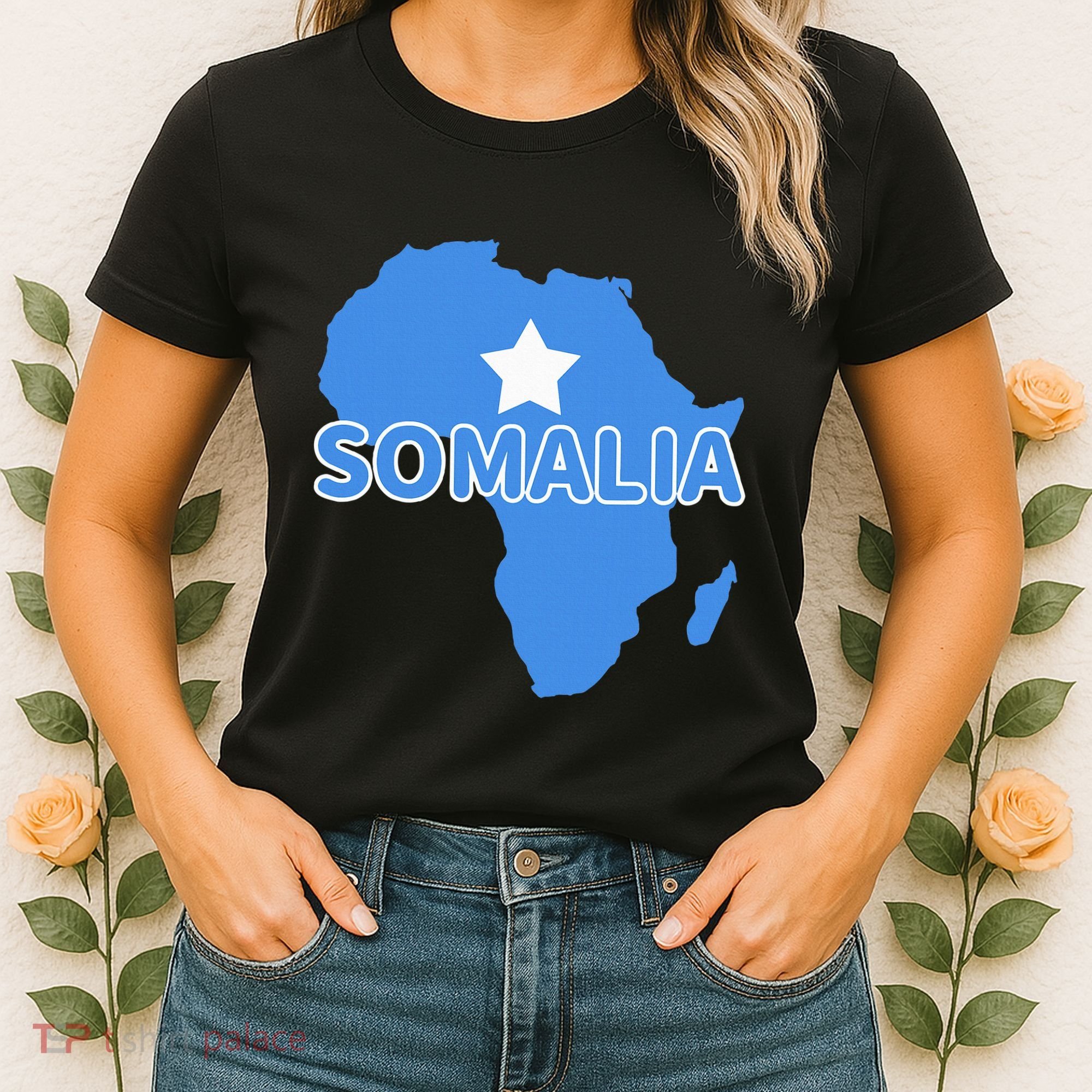 Somalia Somali Pride Flag Map Africa Print Women's T-Shirt