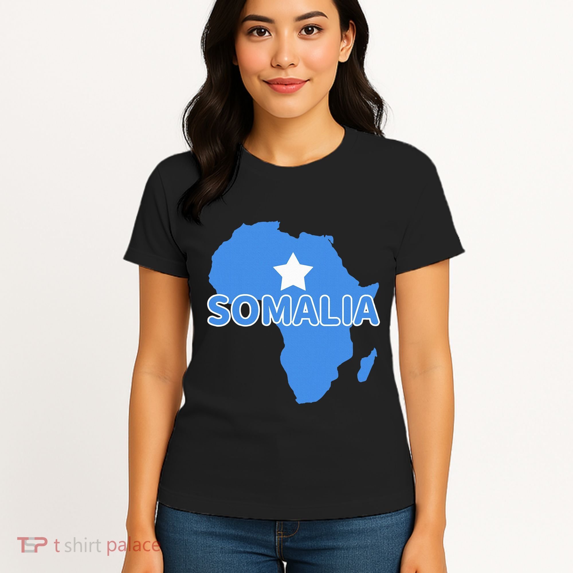 Somalia Somali Pride Flag Map Africa Print Women's T-Shirt