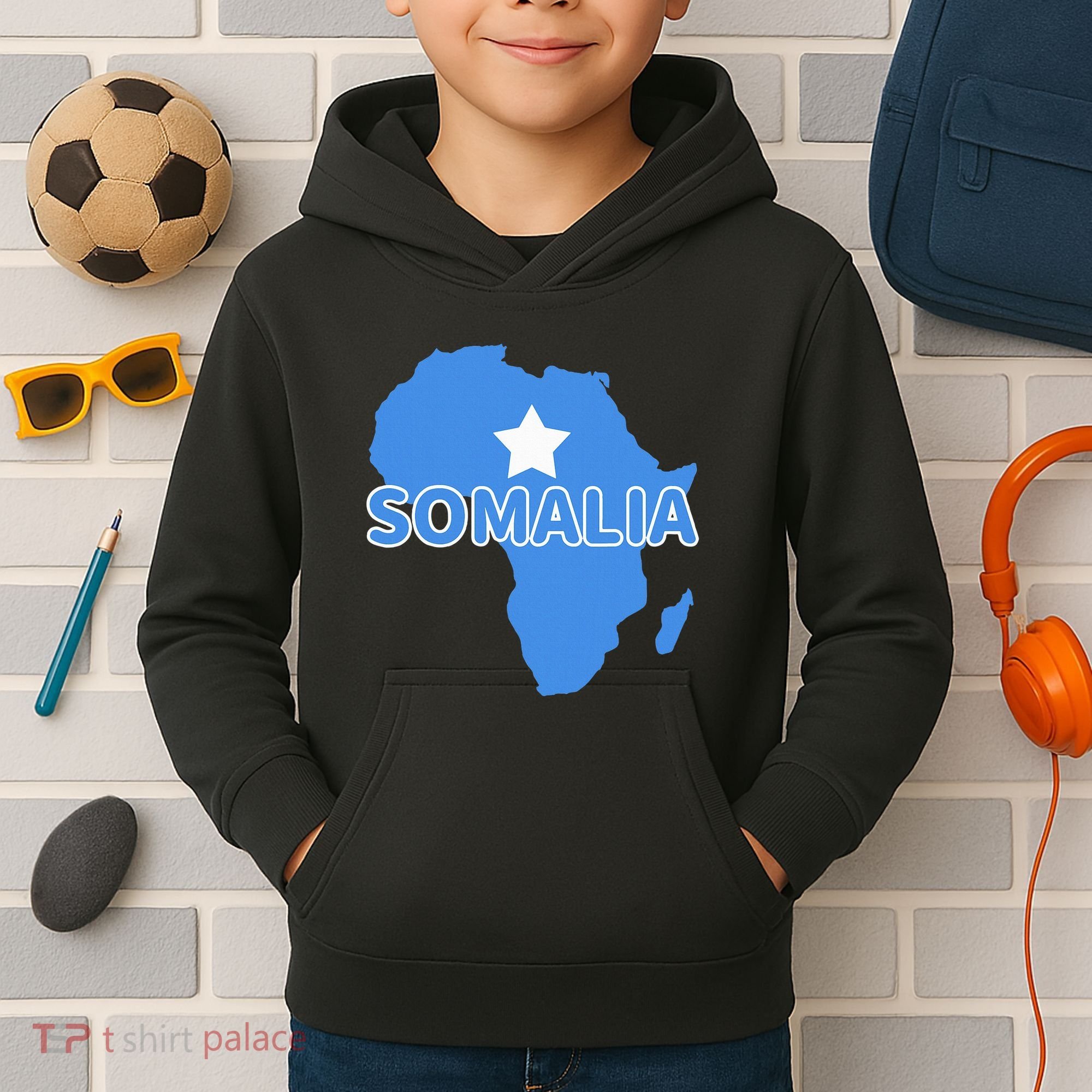Somalia Somali Pride Flag Map Africa Print Kids Hoodie