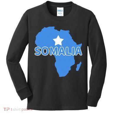 Somalia Somali Pride Flag Map Africa Print Kids Long Sleeve Shirt