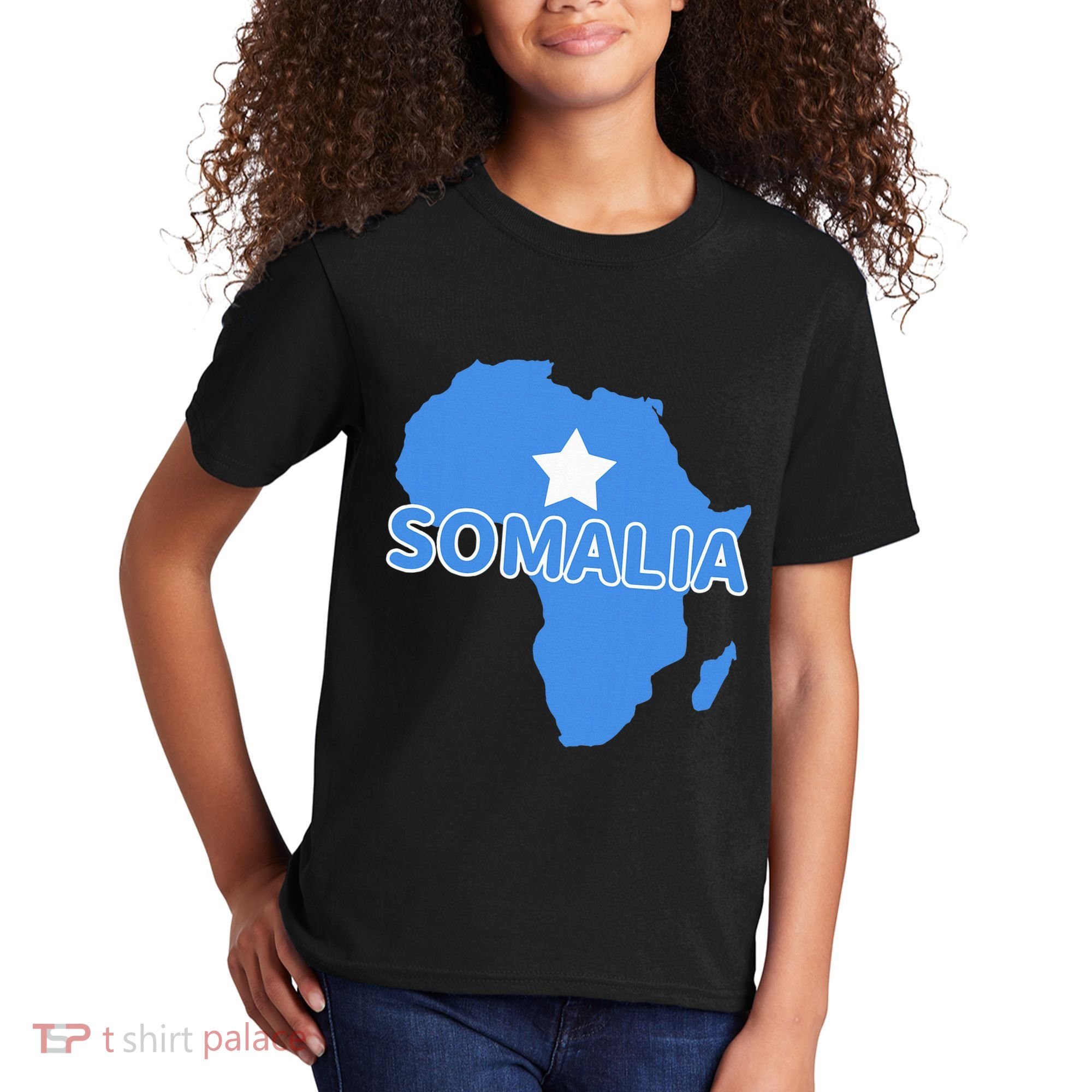 Somalia Somali Pride Flag Map Africa Print Kids T-Shirt