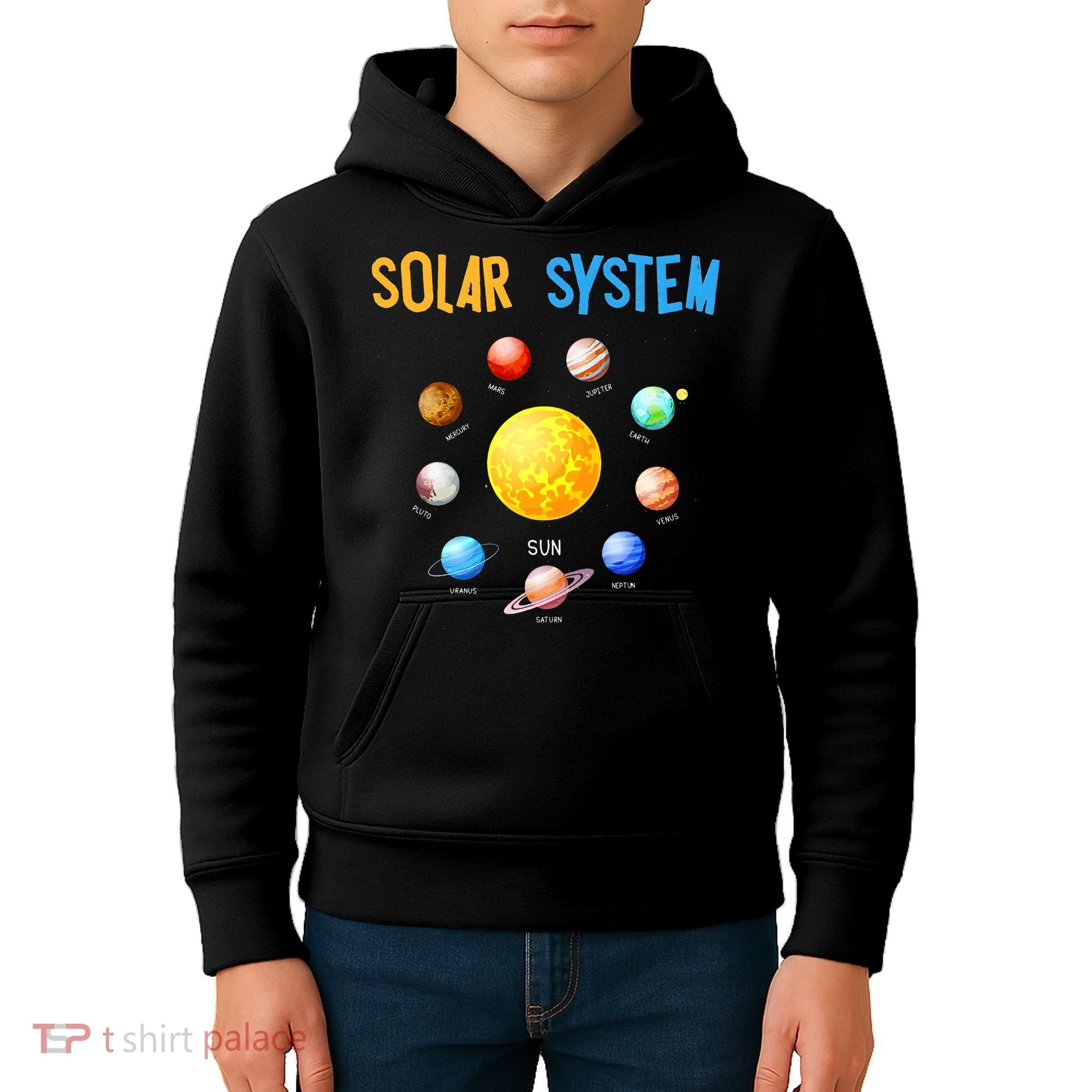 Solar System Planets Space Science Kids Hoodie