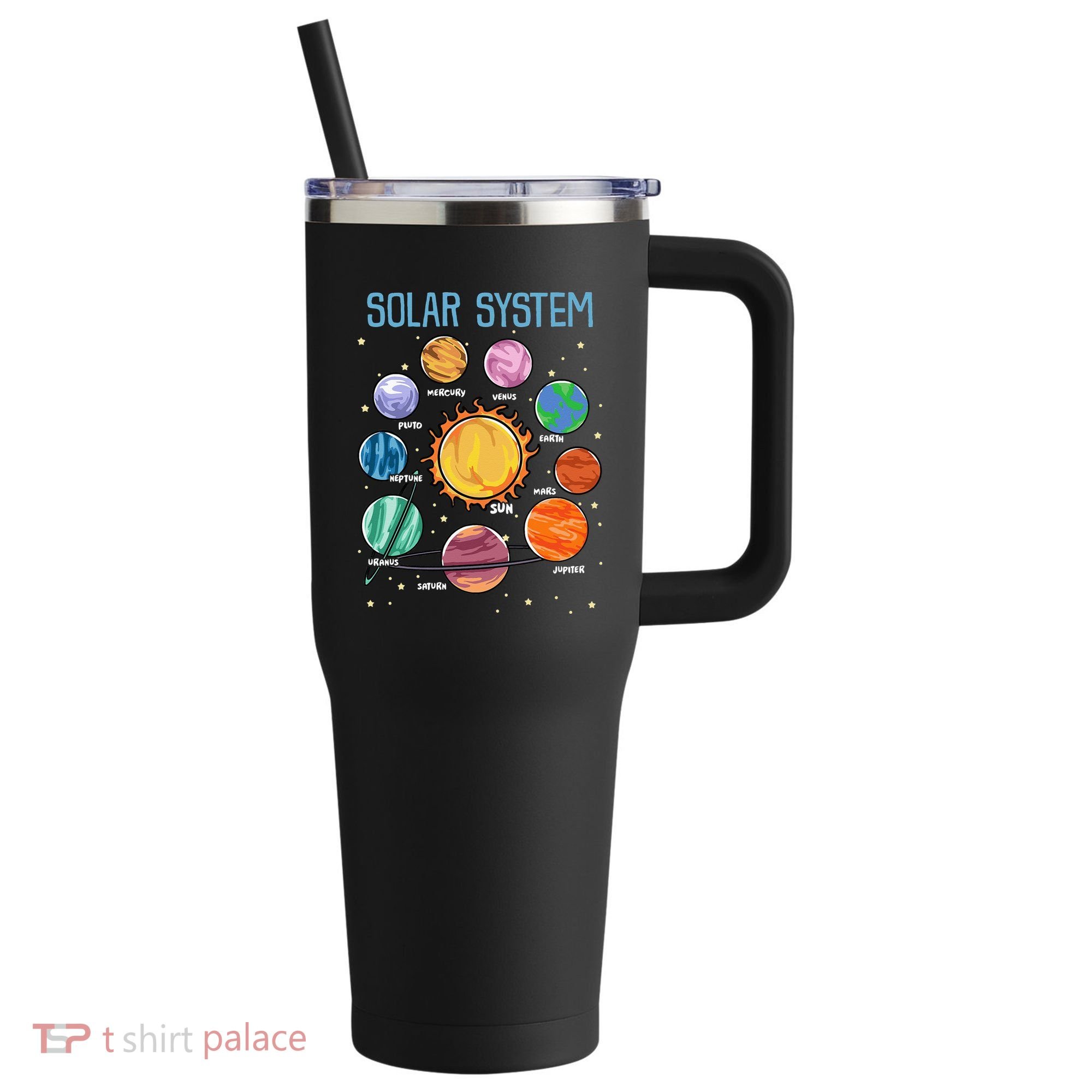 Solar System Planets Science Space STEM Kids 40oz Vacuum Insulated Stainless Steel Travel Tumbler