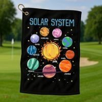 Solar System Planets Science Space STEM Kids Golf Towel thumb 1