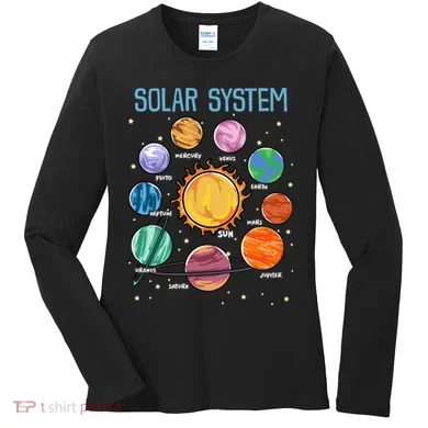 Solar System Planets Science Space STEM Kids Women's Long Sleeve Shirt