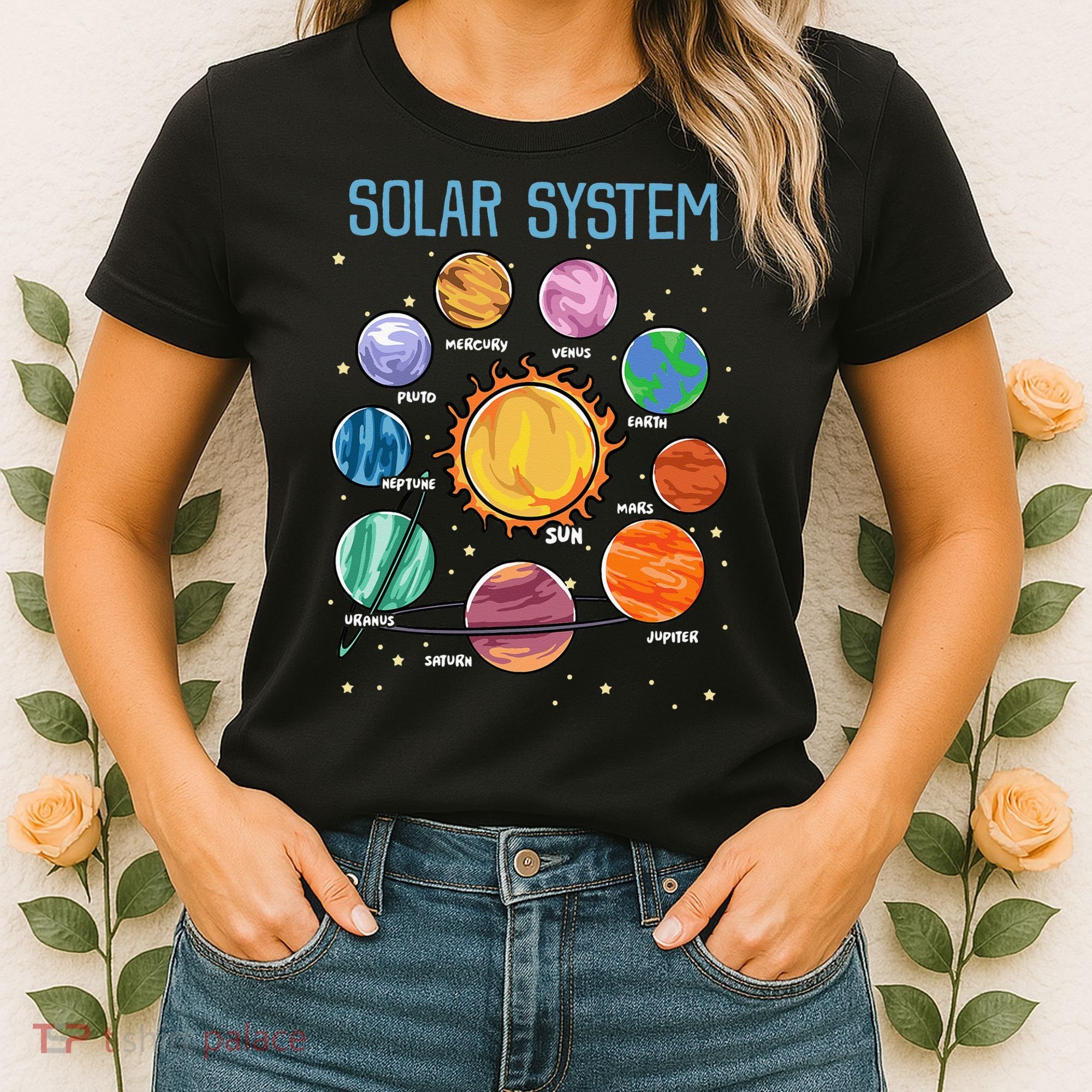 Solar System Planets Science Space STEM Kids Women's T-Shirt