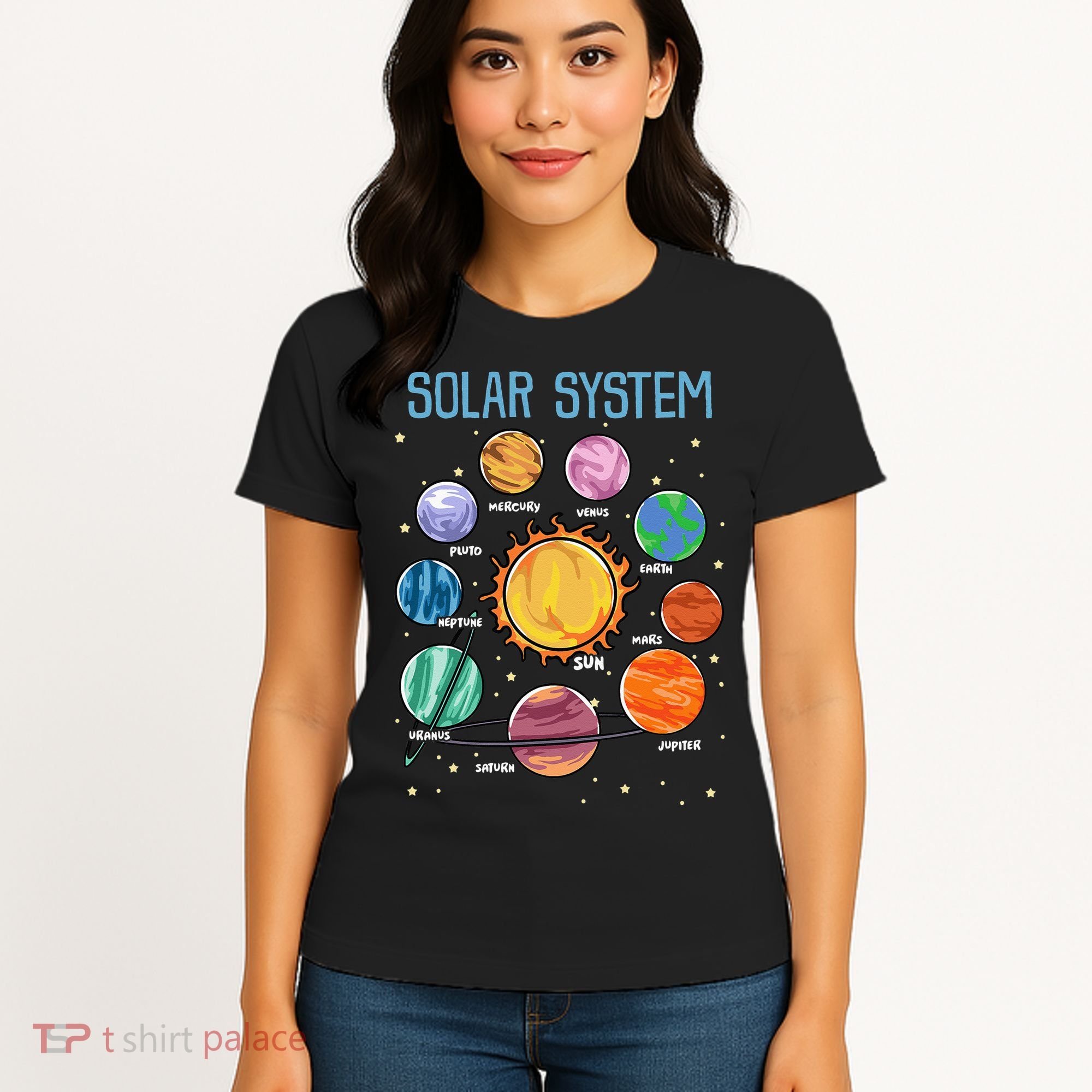 Solar System Planets Science Space STEM Kids Women's T-Shirt