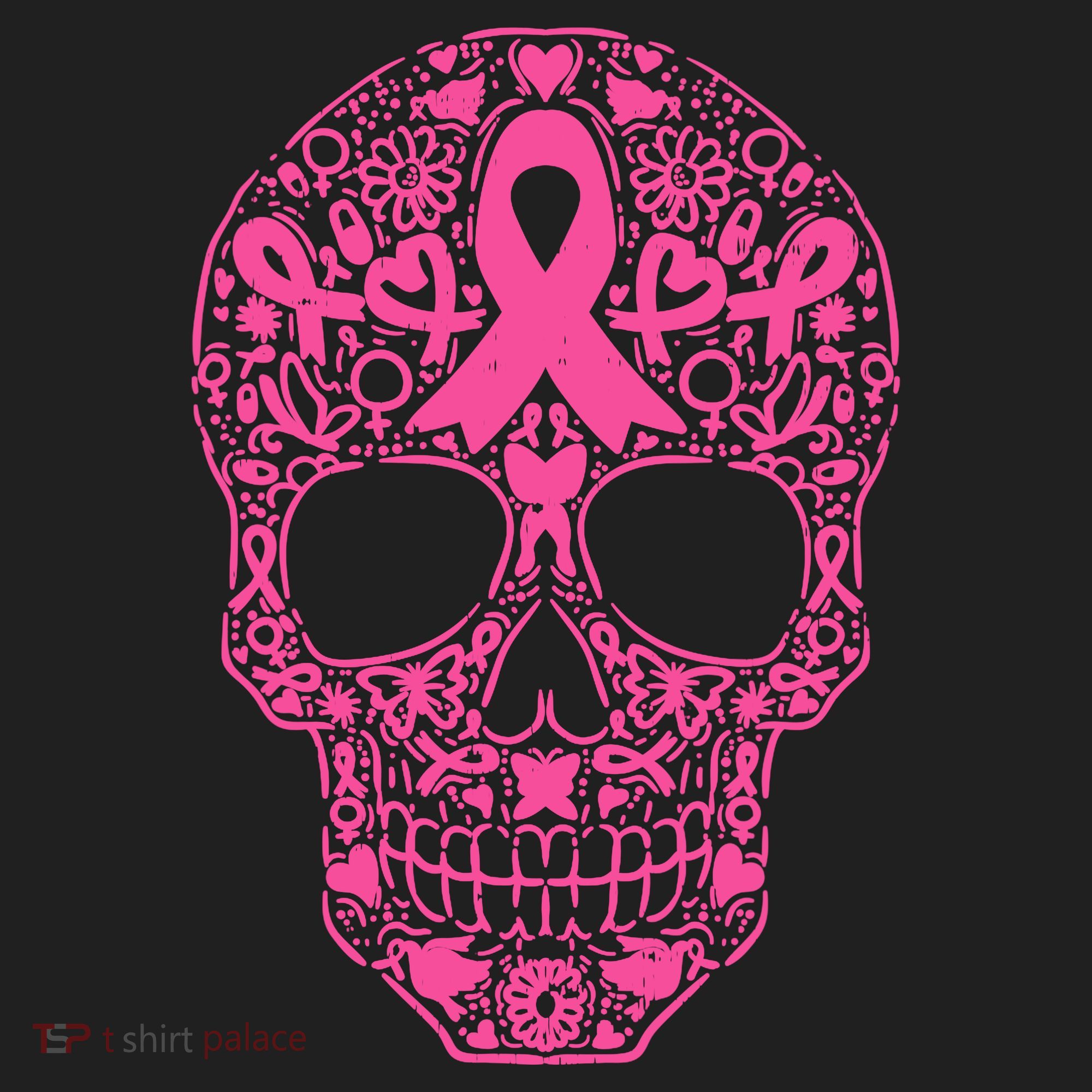 Sugar Skull Pink Ribbon Calavera Breast Cancer Awareness Women's Sweatshirt