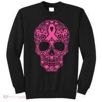 Sugar Skull Pink Ribbon Calavera Breast Cancer Awareness Sweatshirt thumb 0